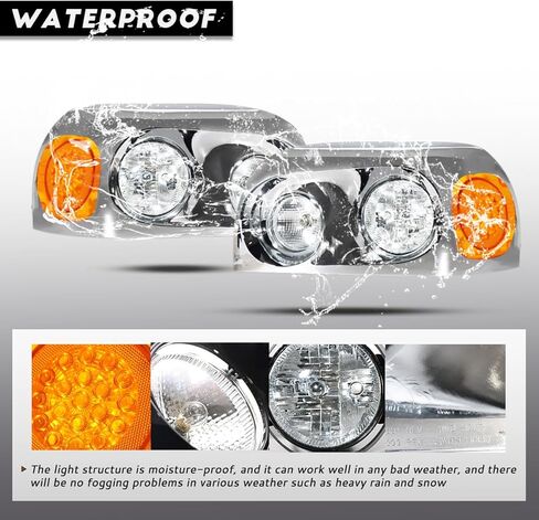 Headlights Compatible with Freightliner Century 2004-2015 Pair Set Front Headlamp DOT and SAE Approved (White-Led turn signal) in Saudi Arabia