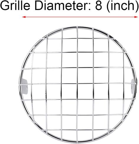 Motorcycle 7" Headlight Mesh Grill Side Mount Universal Cover Mask(chrome) in Kuwait