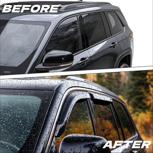 Rain Guards Side Window Visor Vent Outside Mount Fits for Jeep Grand Cherokee 2022 2023 2024 2025 in Kuwait