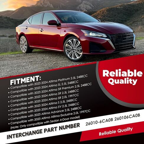 مجموعة المصابيح الأمامية الجانبية للركاب من Nakkaa مع DRL متوافقة مع Altima SV/S/SR/SR Premium/SL/Platinum 2023-2025 للمصابيح الأمامية 26010-6CA0B 260106CA0B يمين in Kuwait
