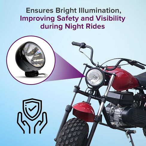 مجموعة المصابيح الأمامية السوداء 12 فولت من AlveyTech لدراجة Baja Mini Bike MB200 in Kuwait