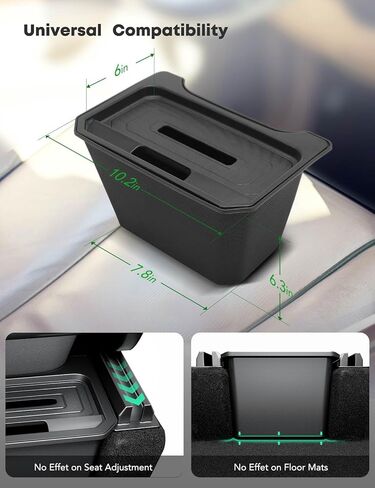 YHTAUTO Rear Center Console Organizer with Lid Fit for Tesla Model Y Trash Can 2020-2024, TPE 2nd Row Center Console Storage Box Tissue Holder Rear Middle Storage Bin in Saudi Arabia