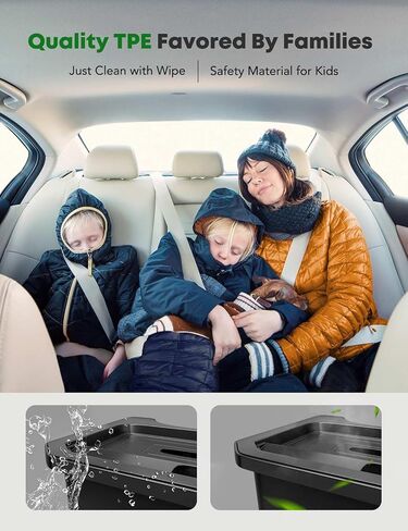 YHTAUTO Rear Center Console Organizer with Lid Fit for Tesla Model Y Trash Can 2020-2024, TPE 2nd Row Center Console Storage Box Tissue Holder Rear Middle Storage Bin in Saudi Arabia