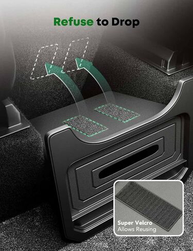 YHTAUTO Rear Center Console Organizer with Lid Fit for Tesla Model Y Trash Can 2020-2024, TPE 2nd Row Center Console Storage Box Tissue Holder Rear Middle Storage Bin in Saudi Arabia