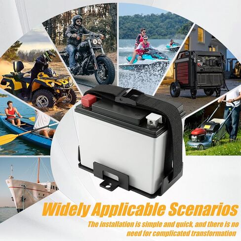 Small Battery Tray Fit 12V-6V / 6AH 7AH 8AH 9AH 12AH 15AH Batteries and More Adjustable Hold Down Strap Battery Mount Compatible with Boat, Kayak, Motorcycle, ATV, Generator, Jetski in Saudi Arabia