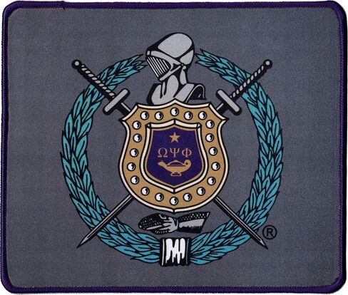 Omega Psi/Ψ Phi Hemmed Mouse Pad [Grey - 9.5" x 8" x 0.1"] - ID#11078 in Saudi Arabia