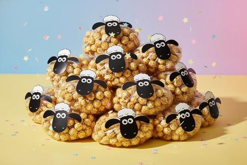 Spelable 50 Pack Farm Animal Sheep Head and Clear Bags for Popcorn, Farm Themed Party Decorations, Barnyard Birthday Baby Shower Supplies, Sheep Cutouts Treat Bags in Saudi Arabia