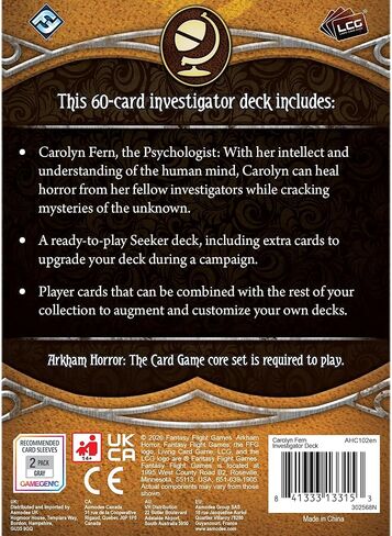 Asmodee Arkham Horror: The Card Game Carolyn Fern Investigator Deck - مجموعة أدوار الباحث مع قدرات الشفاء وإزالة الرعب، للأعمار من 14 عامًا فما فوق، 1-4 لاعبين، أكثر من 45 دقيقة من وقت اللعب in Kuwait