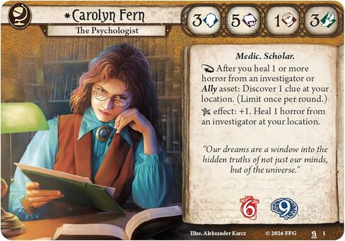 Asmodee Arkham Horror: The Card Game Carolyn Fern Investigator Deck - مجموعة أدوار الباحث مع قدرات الشفاء وإزالة الرعب، للأعمار من 14 عامًا فما فوق، 1-4 لاعبين، أكثر من 45 دقيقة من وقت اللعب in Kuwait