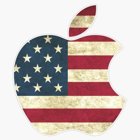 Apple American Flag Sticker Vinyl Decal Bumper Sticker 5" in Saudi Arabia