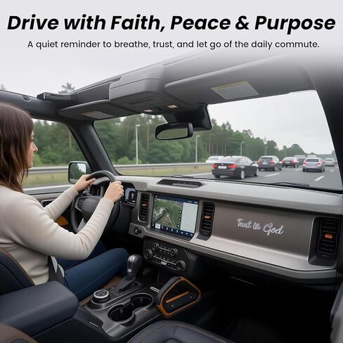 Trust in God Car Sticker, Premium 3D Solid Metal Emblem, Christian Faith Badge Decals, Weatherproof Auto Cute Decoration with 2 Trust in God Rearview Mirror Stickers in Saudi Arabia