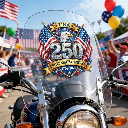 250th Anniversary USA Car Decals, 2Pcs USA Flag 1776-2026 Vinyl Sticker Patriotic Eagle Commemorative Stickers for Car, Truck, Window, Door Decoration, 11Inch in Saudi Arabia