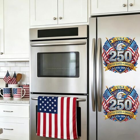 250th Anniversary USA Car Decals, 2Pcs USA Flag 1776-2026 Vinyl Sticker Patriotic Eagle Commemorative Stickers for Car, Truck, Window, Door Decoration, 11Inch in Saudi Arabia