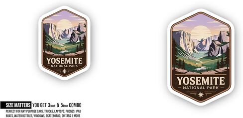 2 (Pieces) 3" and 5" Yosemite National Sticker, Waterproof Vinyl Decals for Many Purpose Like Cars, Trucks, Laptops, Phones, Windows and More in Saudi Arabia