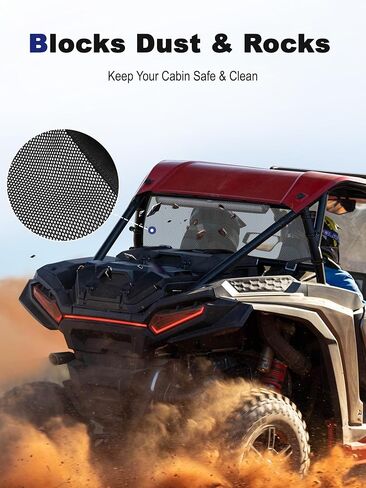 ZIDIYORUO Mesh Rear Window Sunshade for UTV - Dustproof & UV-Resistant Rear Window Net, Fits Polaris RZR PRO XP/4/Pro R (2020-2025), Quick Install & Durable Design in Saudi Arabia