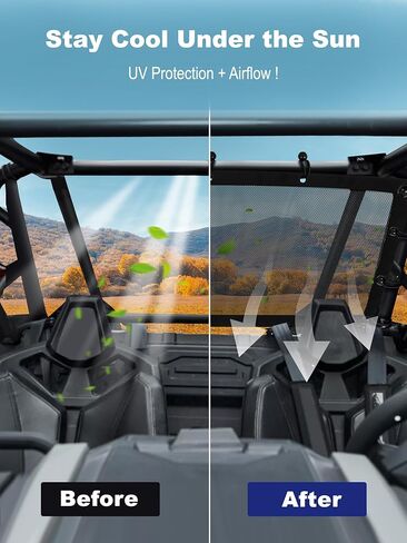 ZIDIYORUO Mesh Rear Window Sunshade for UTV - Dustproof & UV-Resistant Rear Window Net, Fits Polaris RZR PRO XP/4/Pro R (2020-2025), Quick Install & Durable Design in Saudi Arabia