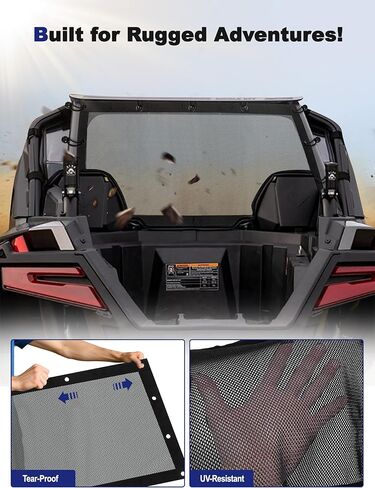 ZIDIYORUO Mesh Rear Window Sunshade for UTV - Dustproof & UV-Resistant Rear Window Net, Fits Polaris RZR PRO XP/4/Pro R (2020-2025), Quick Install & Durable Design in Saudi Arabia