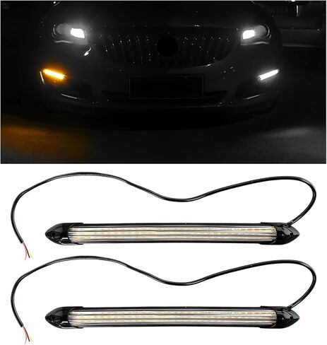 2 PCS Exterior Car LED Lights, 13.5 Inches Flexible LED Daytime Running Light Strip, Waterproof 12V Headlight Sequential Flowing Turn Signal for SUV Truck RV, Car Accessories in Saudi Arabia