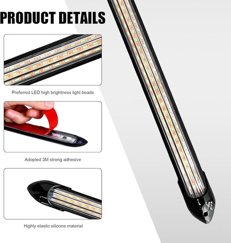 2 PCS Exterior Car LED Lights, 13.5 Inches Flexible LED Daytime Running Light Strip, Waterproof 12V Headlight Sequential Flowing Turn Signal for SUV Truck RV, Car Accessories in Saudi Arabia