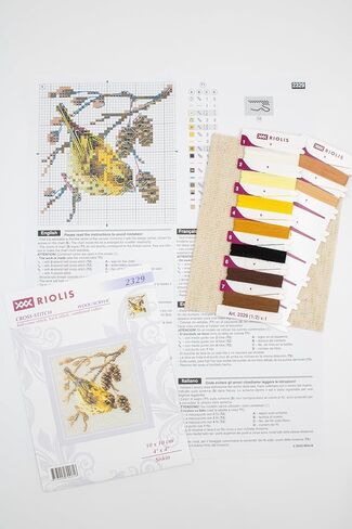 RIOLIS - Siskin 2329، مجموعات غرز متقاطعة للحيوانات مقاس 10.16 سم × 10.16 سم للمبتدئين والمتقدمين، طقم خياطة متقاطعة للبالغين، طقم تطريز طبيعي in Kuwait
