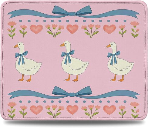 HONLUNG Cute Goose Mouse Pad with Non-Slip Rubber Base, Coquette Bow Small Desk Mouse Pad, Stitched Edges, Smooth Surface for Office, Home, School and Laptop,9.4 x 7.9 Inch in Saudi Arabia