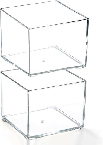 NatSumeBasics 2 Clear Paper Clip Holder Acrylic Desk Organizer Sticky Note Business Card Holder Storage for Home Office Combination Accessories (Clear, Small) in Saudi Arabia