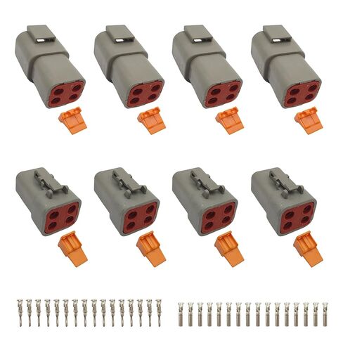 4 مجموعات DTP مجموعة موصل 4 دبوس السيارات مقاوم للماء 25 أمبير 10-14 AWG مجموعة موصل الذكور والإناث للسيارة والشاحنة والقوارب LED in Kuwait
