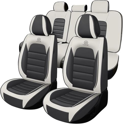 Front Set for Subaru Outback Seat Covers 2015-2026, Waterproof Nappa Leather Car Seat Protector, Anti-Slip & Comfortable Car seat Cover (Standard 2 Seats Black&Coffee) in Saudi Arabia