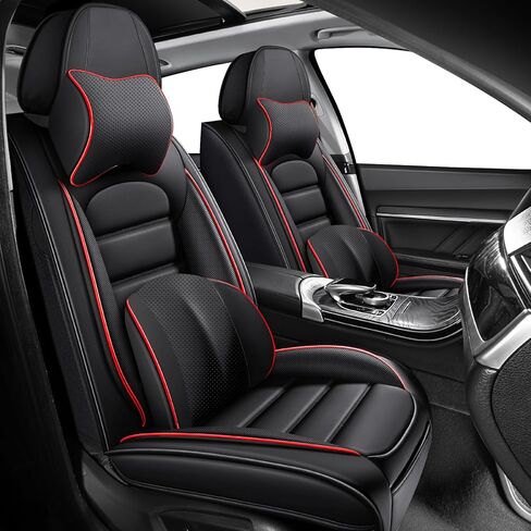 Front Set for Subaru Outback Seat Covers 2015-2026, Waterproof Nappa Leather Car Seat Protector, Anti-Slip & Comfortable Car seat Cover (Standard 2 Seats Black&Coffee) in Saudi Arabia