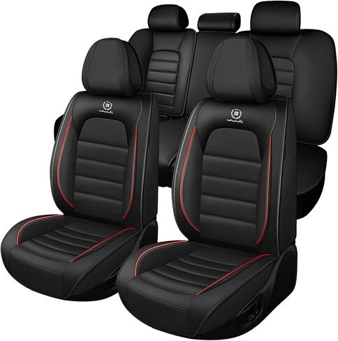 Front Set for Subaru Outback Seat Covers 2015-2026, Waterproof Nappa Leather Car Seat Protector, Anti-Slip & Comfortable Car seat Cover (Standard 2 Seats Black&Coffee) in Saudi Arabia