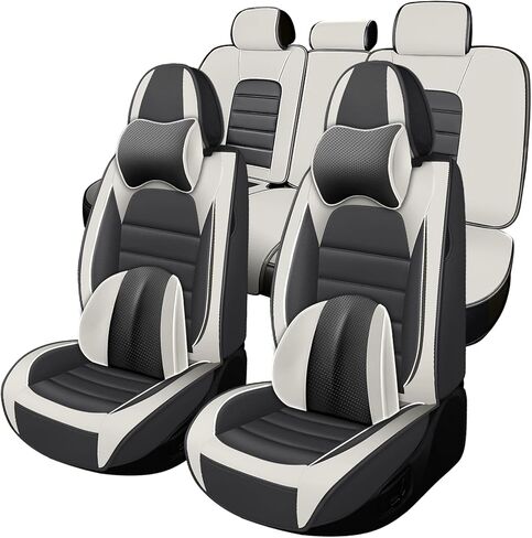 Front Set for Subaru Outback Seat Covers 2015-2026, Waterproof Nappa Leather Car Seat Protector, Anti-Slip & Comfortable Car seat Cover (Standard 2 Seats Black&Coffee) in Saudi Arabia