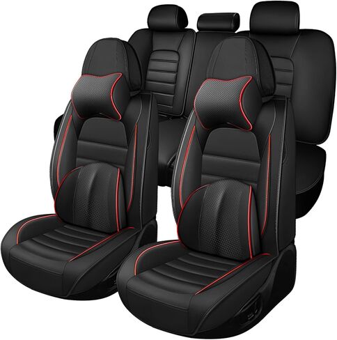 Front Set for Subaru Outback Seat Covers 2015-2026, Waterproof Nappa Leather Car Seat Protector, Anti-Slip & Comfortable Car seat Cover (Standard 2 Seats Black&Coffee) in Saudi Arabia