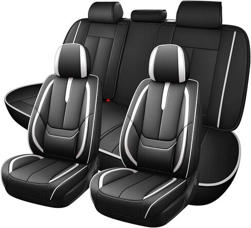 Front Seat Covers for Subaru Crosstrek 2016-2026, PU Leather Car Seat Protector, Anti-Slip Bucket Seat Covers, Waterproof Car Seat Cushions, Stylish Auto Interior Accessories (Black/Orange,2 Seat) in Saudi Arabia