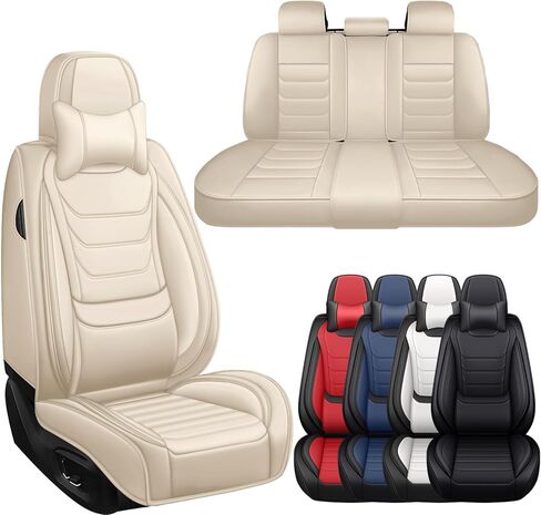 أغطية مقاعد السيارة تناسب مقاسات Lexus is 350 2006-2026، واقي مقعد السيارة من جلد نابا المقاوم للماء، وسادة مقعد السيارة القابلة للتنفس، أغطية مقاعد السيارة (5 مقاعد قياسية/بيج) in Kuwait