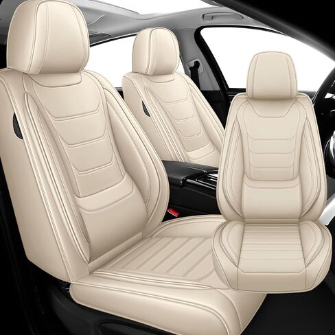 أغطية مقاعد السيارة تناسب مقاسات Lexus is 350 2006-2026، واقي مقعد السيارة من جلد نابا المقاوم للماء، وسادة مقعد السيارة القابلة للتنفس، أغطية مقاعد السيارة (5 مقاعد قياسية/بيج) in Kuwait