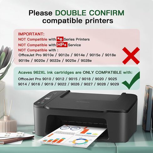 خراطيش حبر 962XL لخراطيش الحبر HP 962XL مجموعة كومبو تعمل لطابعة HP OfficeJet Pro 9010، 9015، 9018، 9020، 9025 9014 9016 9019، 4 عبوات in Kuwait