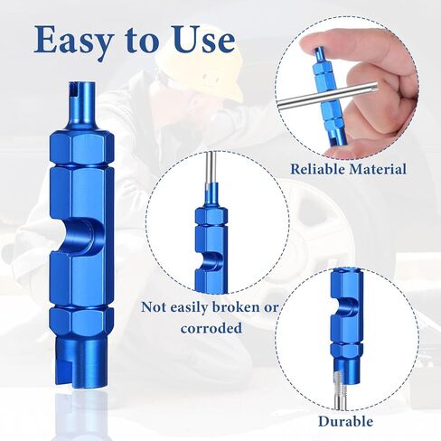 Tire Valve Repair Tool Set, 5Pcs Dual & Single Head Valve Core Remover Wrench 4-Way Valve Tool for Cars Trucks Motorcycle, Multi Function Tire Valve Stem Installer Tools in Saudi Arabia