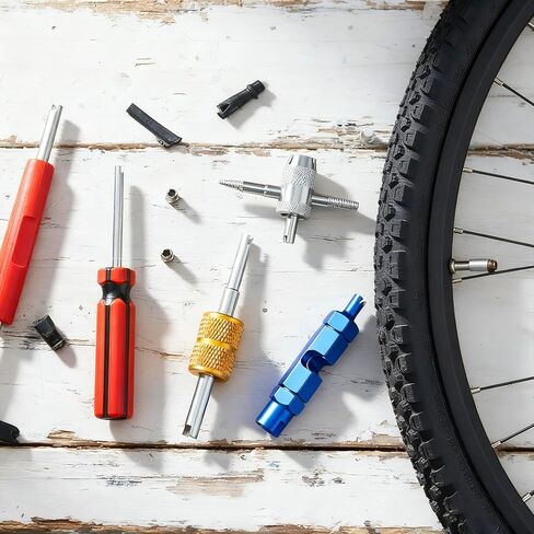 Tire Valve Repair Tool Set, 5Pcs Dual & Single Head Valve Core Remover Wrench 4-Way Valve Tool for Cars Trucks Motorcycle, Multi Function Tire Valve Stem Installer Tools in Saudi Arabia