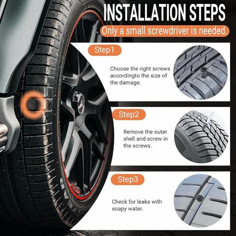 100PCS Spiral Rubber Tire Repair Nails, Universal DIY Vacuum Tire Repair Kit, Puncture Repair Tools for Car, Truck, Motorcycle, Tractor(Black) in Saudi Arabia