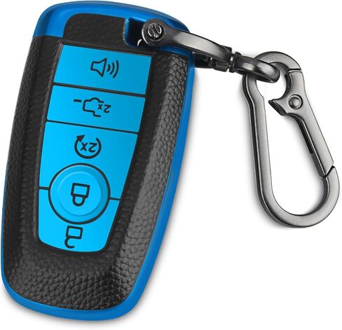 لغطاء Ford Key Fob الناعم من مادة TPU مع غطاء حماية كامل لسلسلة المفاتيح متوافق مع Ford Explorer Mustang Fusion Escape F150 F250 F350 F450 F550 Edge 5 Butto (فضي) in Kuwait