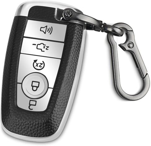 لغطاء Ford Key Fob الناعم من مادة TPU مع غطاء حماية كامل لسلسلة المفاتيح متوافق مع Ford Explorer Mustang Fusion Escape F150 F250 F350 F450 F550 Edge 5 Butto (فضي) in Kuwait