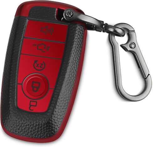 لغطاء Ford Key Fob الناعم من مادة TPU مع غطاء حماية كامل لسلسلة المفاتيح متوافق مع Ford Explorer Mustang Fusion Escape F150 F250 F350 F450 F550 Edge 5 Butto (فضي) in Kuwait