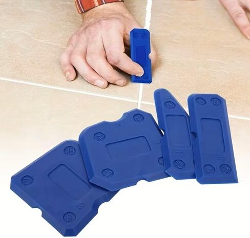 Plastic Razor Blade Set, 2pcs Mini Scrapers Tool with 20 Blades for Removing Stickers, Labels, and Paint from Glass and Car Windows, Yellow/Orange in Kuwait