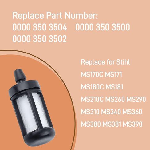 10pcs Fuel Filter Kits Replace for 0000 350 3504, 0000 350 3500, 0000-350-3502 Fit For Stihl MS170C MS171 MS180C MS181 MS210C MS260 MS290 MS310 MS340 MS360 MS380 MS381 MS390 in Saudi Arabia