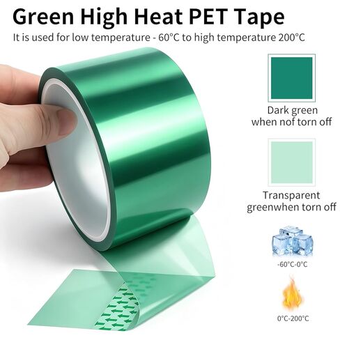 High Temperature Tape for Powder Coating, 2 Inch x 120 Feet Premium Heat Resistant PET Resin Tape for Epoxy Resin Supplies, Industrial Spraying Masking, Electronic Insulation, Resin Craft(1Pack) in Saudi Arabia