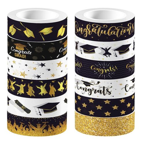 Adirasenotek 12 Rolls Graduation Washi Tape Set Congrats Grad Washi Masking Tapes Decorative Paper Stickers Decorative Tape for Graduation Scrapbook Handbook Sticker Gifts Wrapping DIY Art Crafts in Kuwait