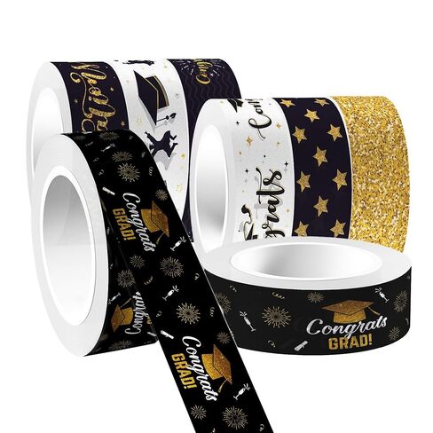 Adirasenotek 12 Rolls Graduation Washi Tape Set Congrats Grad Washi Masking Tapes Decorative Paper Stickers Decorative Tape for Graduation Scrapbook Handbook Sticker Gifts Wrapping DIY Art Crafts in Kuwait
