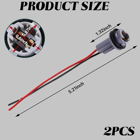 2 PCS Car Turn Signal Lights Harness Pigtail Socket, T10 T13 T15 194 Bulb Plug and Play Connector for Tail Brake Reverse Lights, Universal Light Bulb Retrofit Socket Assembly in Saudi Arabia