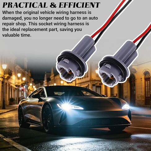 2 PCS Car Turn Signal Lights Harness Pigtail Socket, T10 T13 T15 194 Bulb Plug and Play Connector for Tail Brake Reverse Lights, Universal Light Bulb Retrofit Socket Assembly in Saudi Arabia