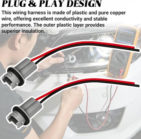 2 PCS Car Turn Signal Lights Harness Pigtail Socket, T10 T13 T15 194 Bulb Plug and Play Connector for Tail Brake Reverse Lights, Universal Light Bulb Retrofit Socket Assembly in Saudi Arabia